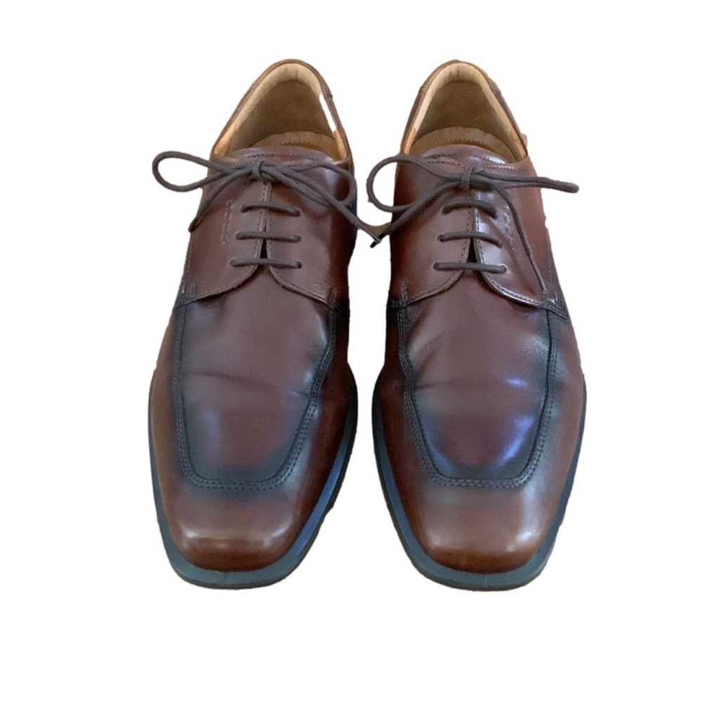 Ecco Leather Dress Shoes, Size 12.5, Brown
